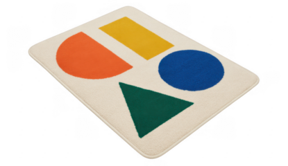 Colorful shapes on rug isolated on a transparent background