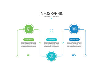Business infographic template. 3 Step timeline journey. Process diagram, Infographic elements vector illustration.	