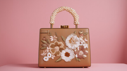Shop floral handbag pearl handle purse designer fashion accessory online stylish bag for women