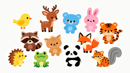Fototapeta premium Cute cartoon animals collection