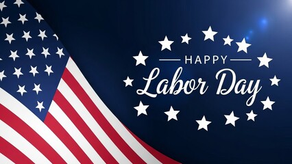 Happy labor day celebration with american flag