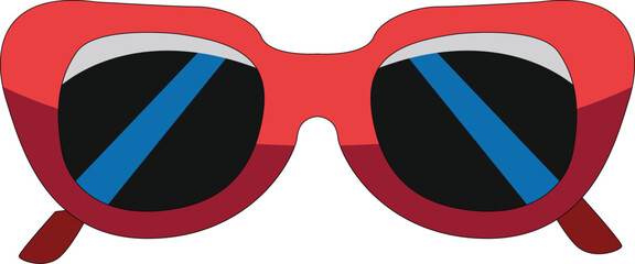 Red Sun Glass Vector Design