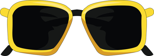 Yellow Frame Stylish Sun Glass Vector Design