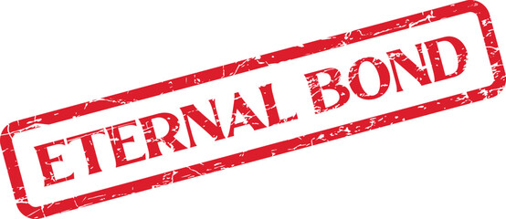 Classic red distressed stamp affirms a powerful message of eternal bond commitment