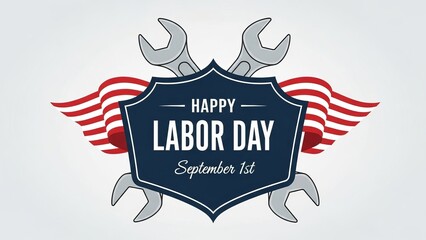 Happy labor day celebration with patriotic tools