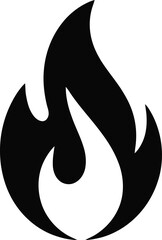 Obraz premium Stylized flame graphic with a black silhouette