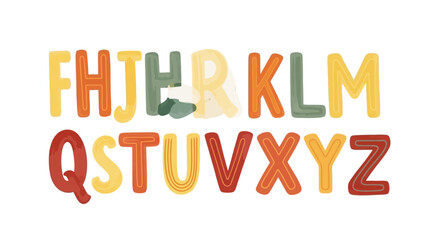 Vector illustration of a 3d colorful alphabet and abstract background set featuring happy holiday letters for a fun business celebration sign or birthday party message design