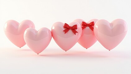 pink hearts with bows