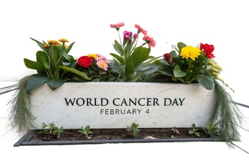 Vibrant floral tribute for world cancer day on february 4