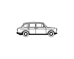 Fototapeta premium Classic car line art vector image