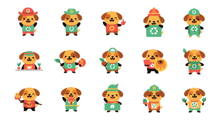 Cartoon Dog Characters in Various Costumes