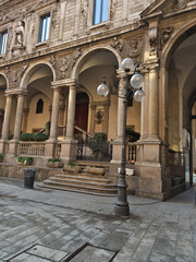 Old building in the city. Building facade. Milan, Italy