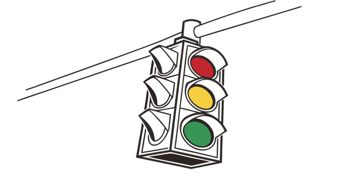 Traffic signal displaying red light