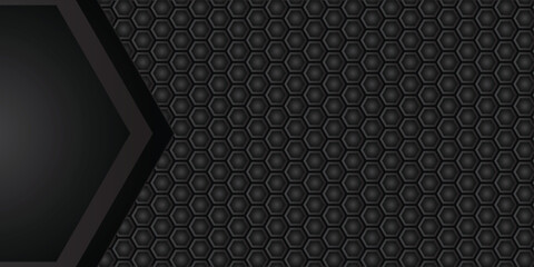 Digital technology black and gold colored honeycomb abstract background. hexagon illustration
