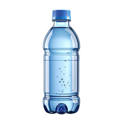 Clear Plastic Water Bottle with Blue Cap.