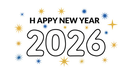 Obraz premium Happy New Year 2026 Vector Illustration
