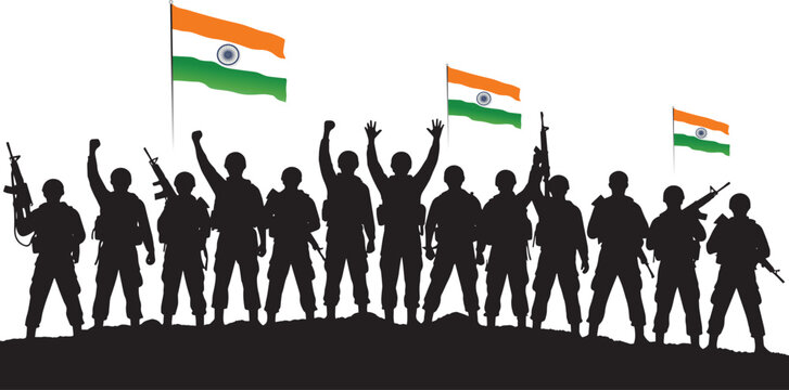 Celebrating India: Independence & Republic Day with Army Silhouettes&rdquo;