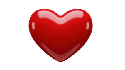 A glossy red heart