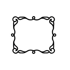 Vintage style ornate scrollwork frame outline