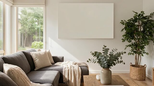 Cozy living room makeover ideas with vibrant decor and personalized artwork for a stylish home interior