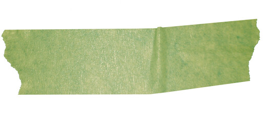 Obraz premium Realistic green masking tape torn edge piece title bar isolated , adhesive paper strip label design element png transparent background