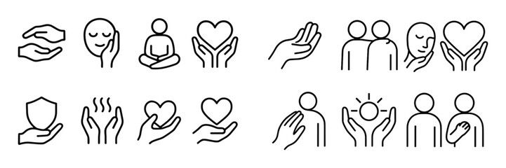 Obraz premium Tenderness Icons Grid