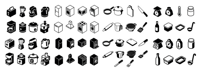 Kitchen appliance icon collection