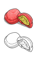 Delicious Kueku cake with green bean filling pounded with sugar