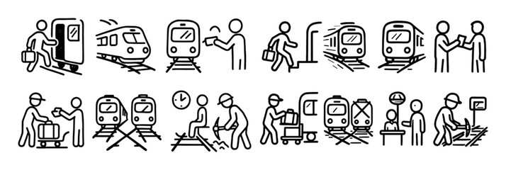 Obraz premium Train Activity Icons