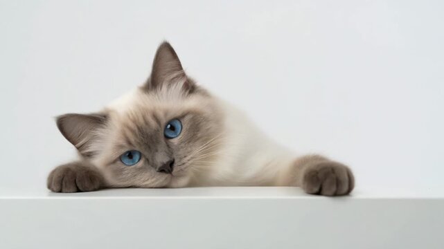 Playful curious cat with stunning blue eyes exploring nature at night with glowing fireflies