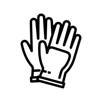 Protective work gloves icon, symbolizing safety and hand protection in industrial settings