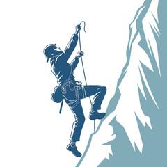 Climber ascending a rocky cliff © Tff