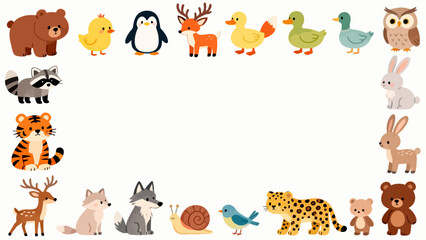 Cartoon animal border design © Phoenix