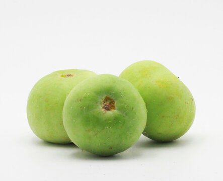 Fresh desi tinda apple gourd isolated on white background for cooking Round Gourd