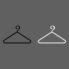 Clothes Hanger Outline and Closet Organization Icon Set