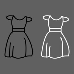 Fit and Flare Summer Dress Outline Icons