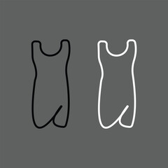 Obraz premium Sleeveless Bodysuit and Tank Top Outline Icons