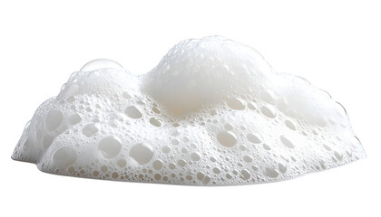Cloud of foam: Close-up of a frothy, bubbly white foam, perfect for visualizing cleanliness and freshness.