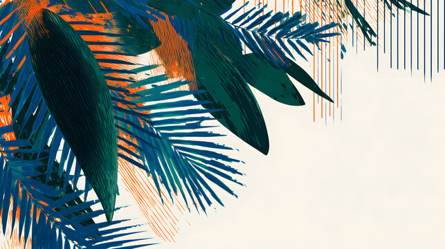 Colorful tropical leaf pattern