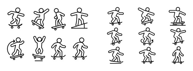 Naklejka premium Skateboarding Icons Set