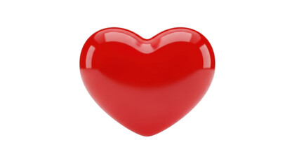 A glossy red heart