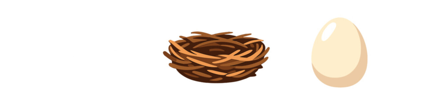 full color flat feather white nest brown egg cream