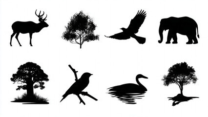 vector silhouettes of animals