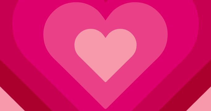 Valentine's Day card with hearts and Spanish text "Te Amo" with fancy - retro typography. On moving hypnotic Hearts background. Seamless Psychedelic hearts for Valentines day concept. 