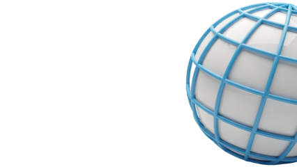 Abstract Globe with Blue Grid