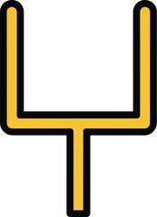 Obraz premium Football goal post black and yellow vector on white background.