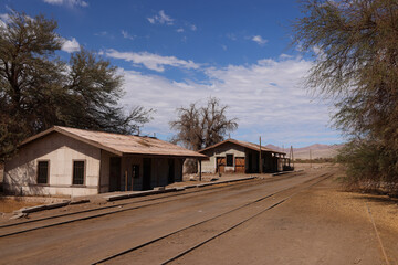 The abandoned train station in the small town of Quillagua, Chile.