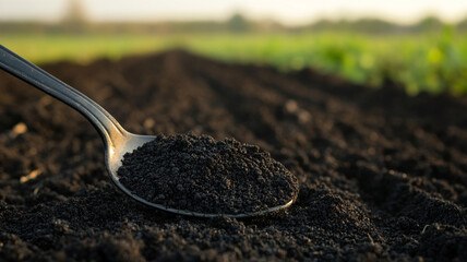 Nutrient-Rich Soil Sample on Agricultural Land