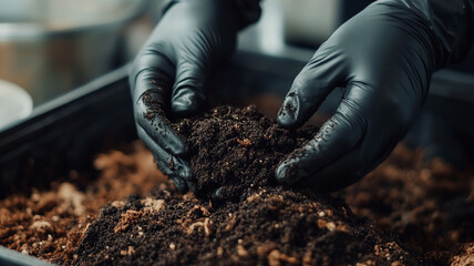 Farmers are preparing the soil to grow vegetables in greenhouses.