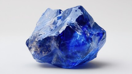 Fototapeta premium Transparent blue crystal isolated